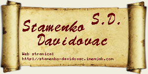 Stamenko Davidovac vizit kartica